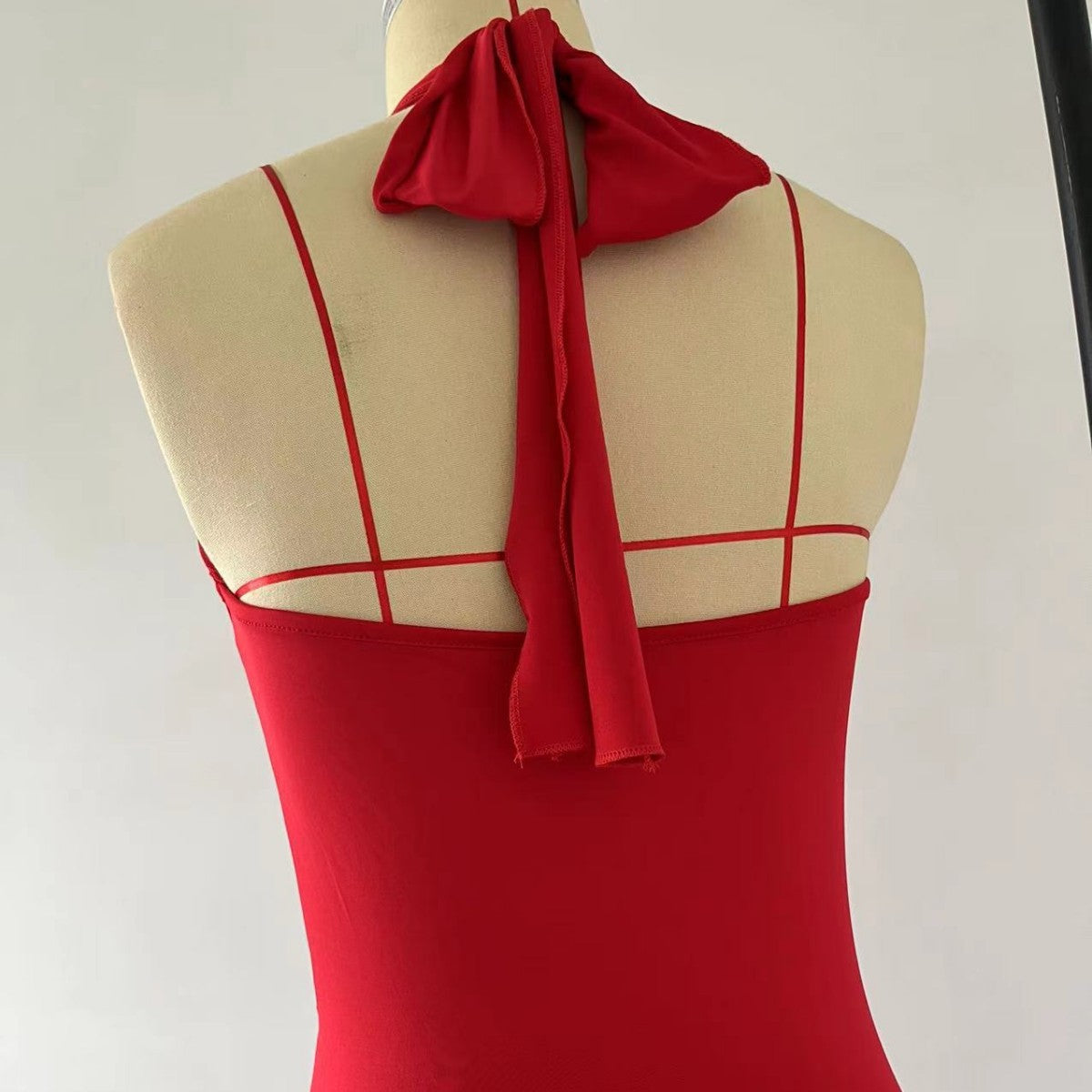 Women Flower Cross Halter Neck Hollow Sexy Plunging Pleated Dress 14