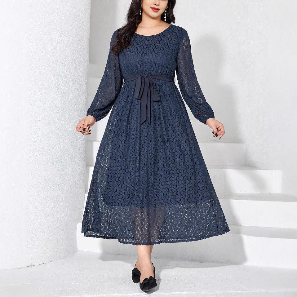 Women Spring Solid lace dress 6