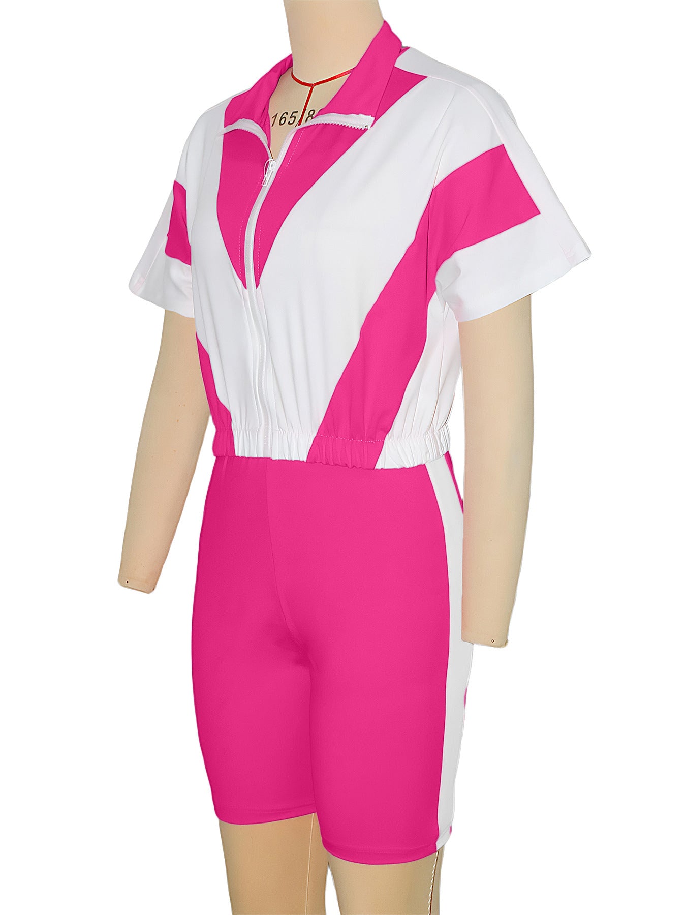 Women contrast color sports Casual short-sleeved Top and shorts two-piece set 31