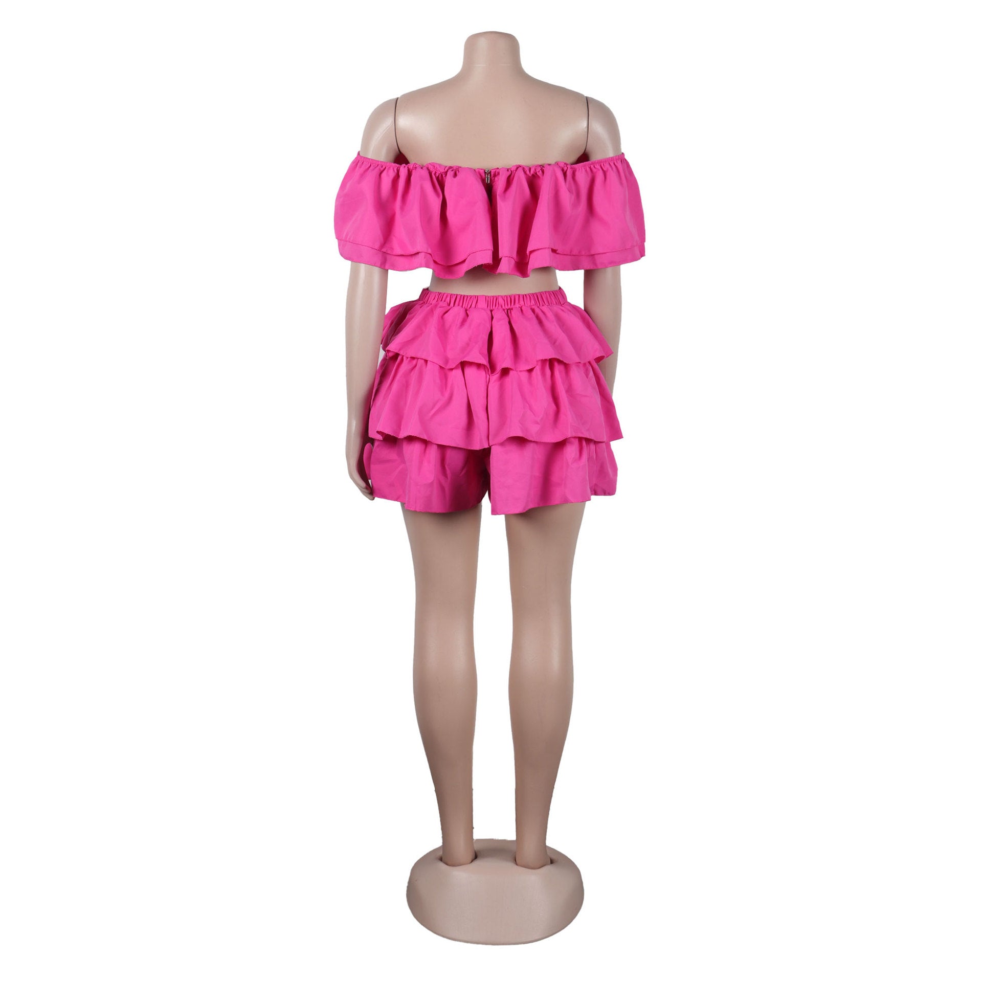 Women Sexy Ruffle Top and Shorts Two-Piece Set 25