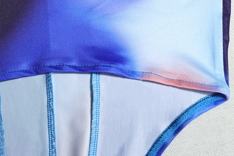 Women Printed Sleeveless Vest Top and Slit Skirt Two-piece Set 16