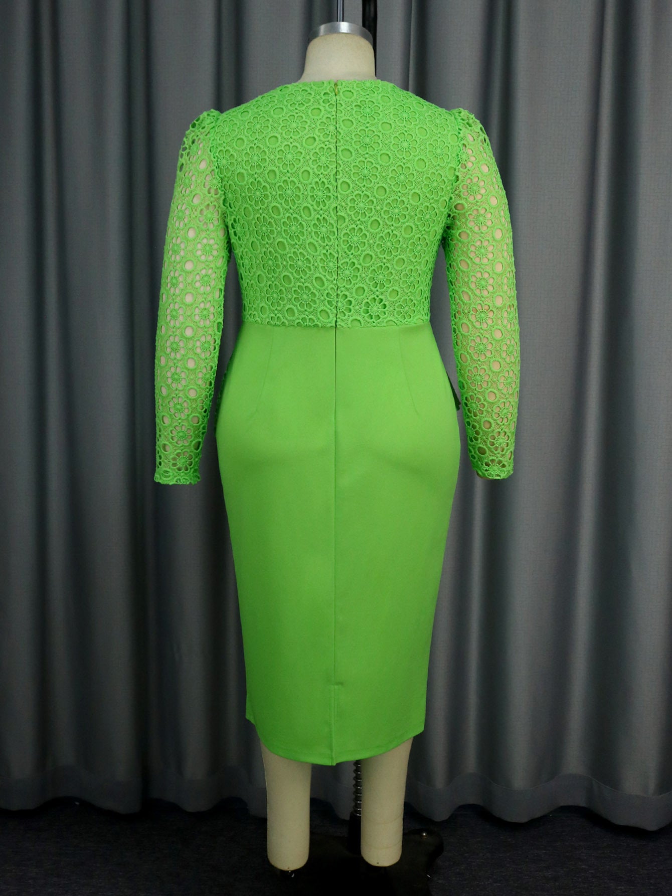 Women lace sleeve ruffle party Bodycon Dresses 7