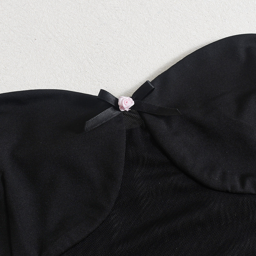 See Through strapless Top Mini Skirt Two Piece Set 7