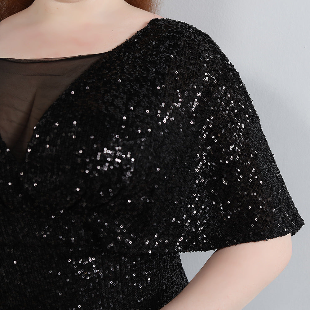 Spring and Summer Plus-Size Long Sequin Formal Party Evening Dress 24