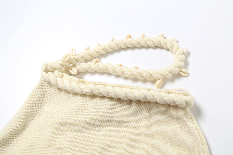 Women Summer Sexy Solid Knitting Crop Top and Skirt Two Piece Set 30