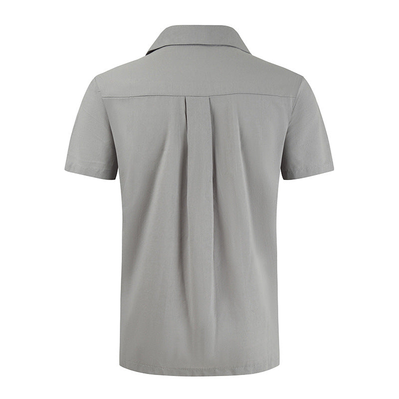 Men Casual Cuban Guayabera Short Sleeve Beach Shirt 17