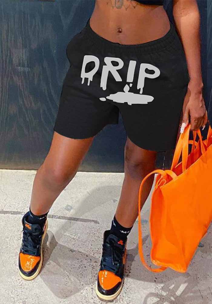 Women's Fashion Letter Print Summer Casual Shorts