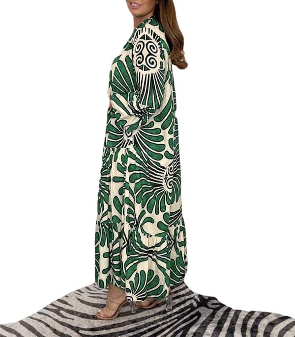 Fall Winter Women's Printed Loose Casual Dresses 6