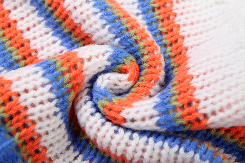 Women Fall/Winter Long Puff Sleeve Striped Sweater 20