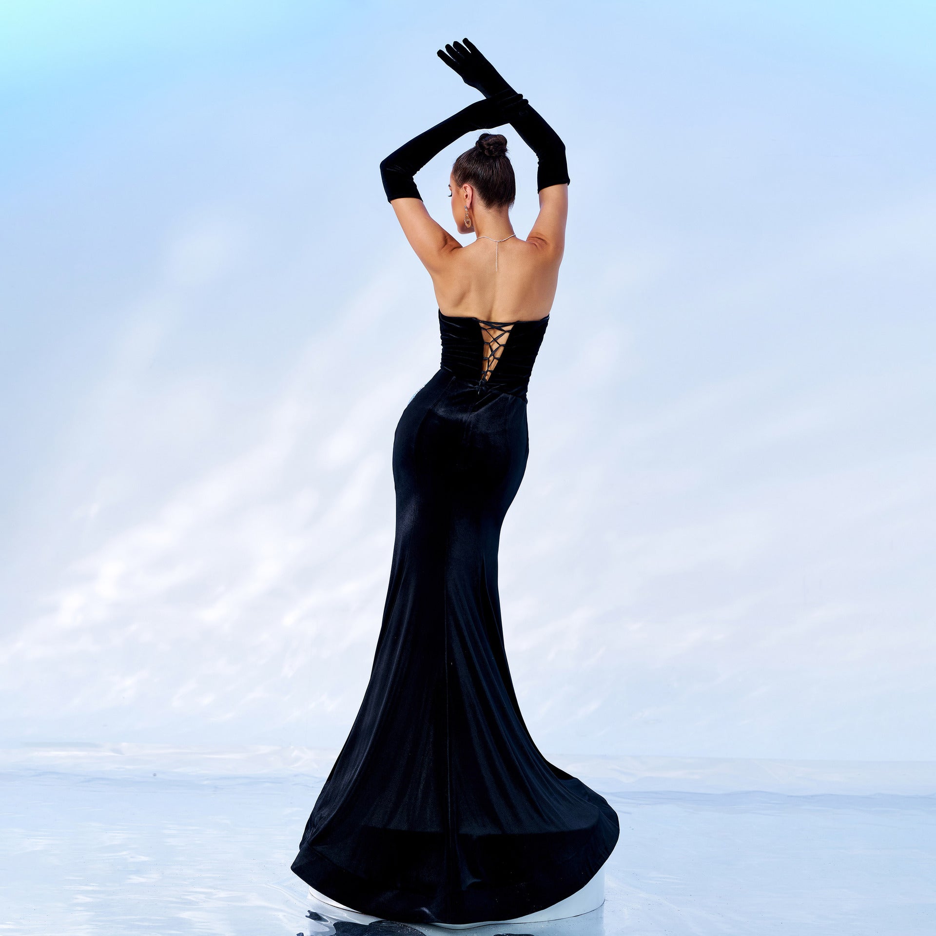 Women Off Shoulder Wrapped Formal Party Bodycon Slit Evening Dress 4