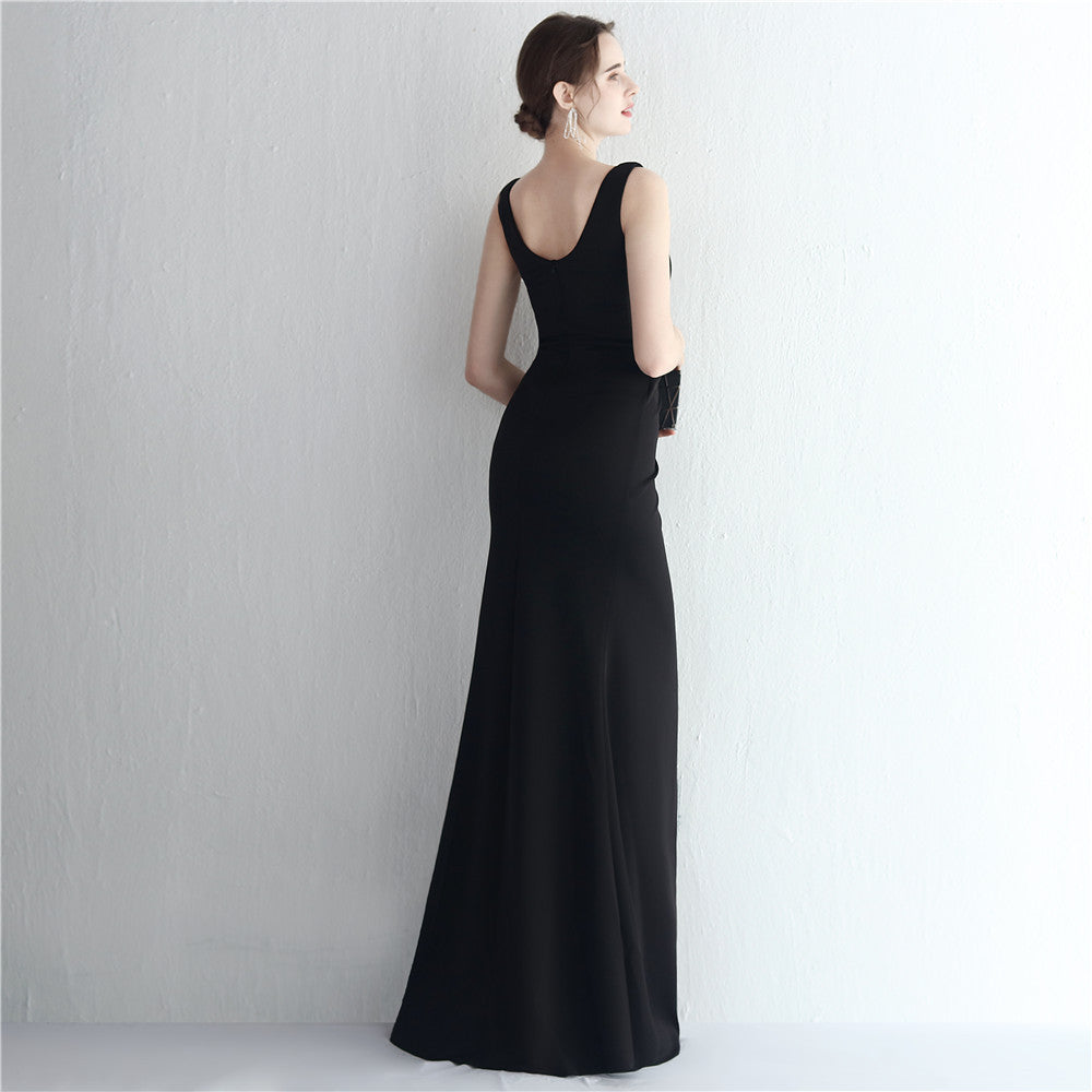 Women Beaded Slit Mermaid Evening Dress 8