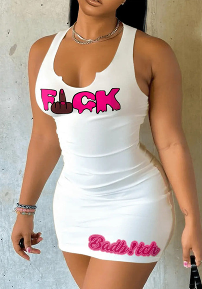 Ladies Printed Sleeveless Dress