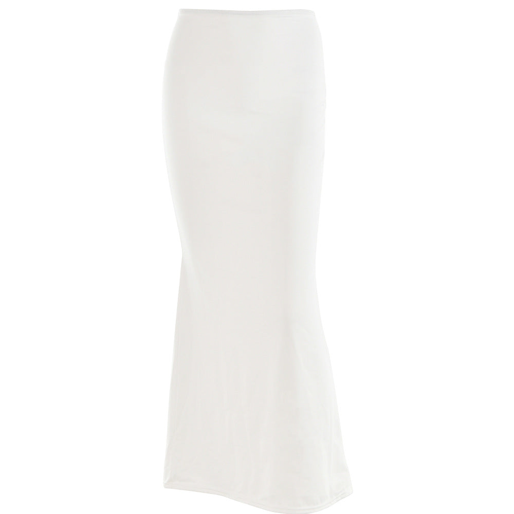 Autumn sexy trendy versatile slim solid color Bodycon long skirt for women 14