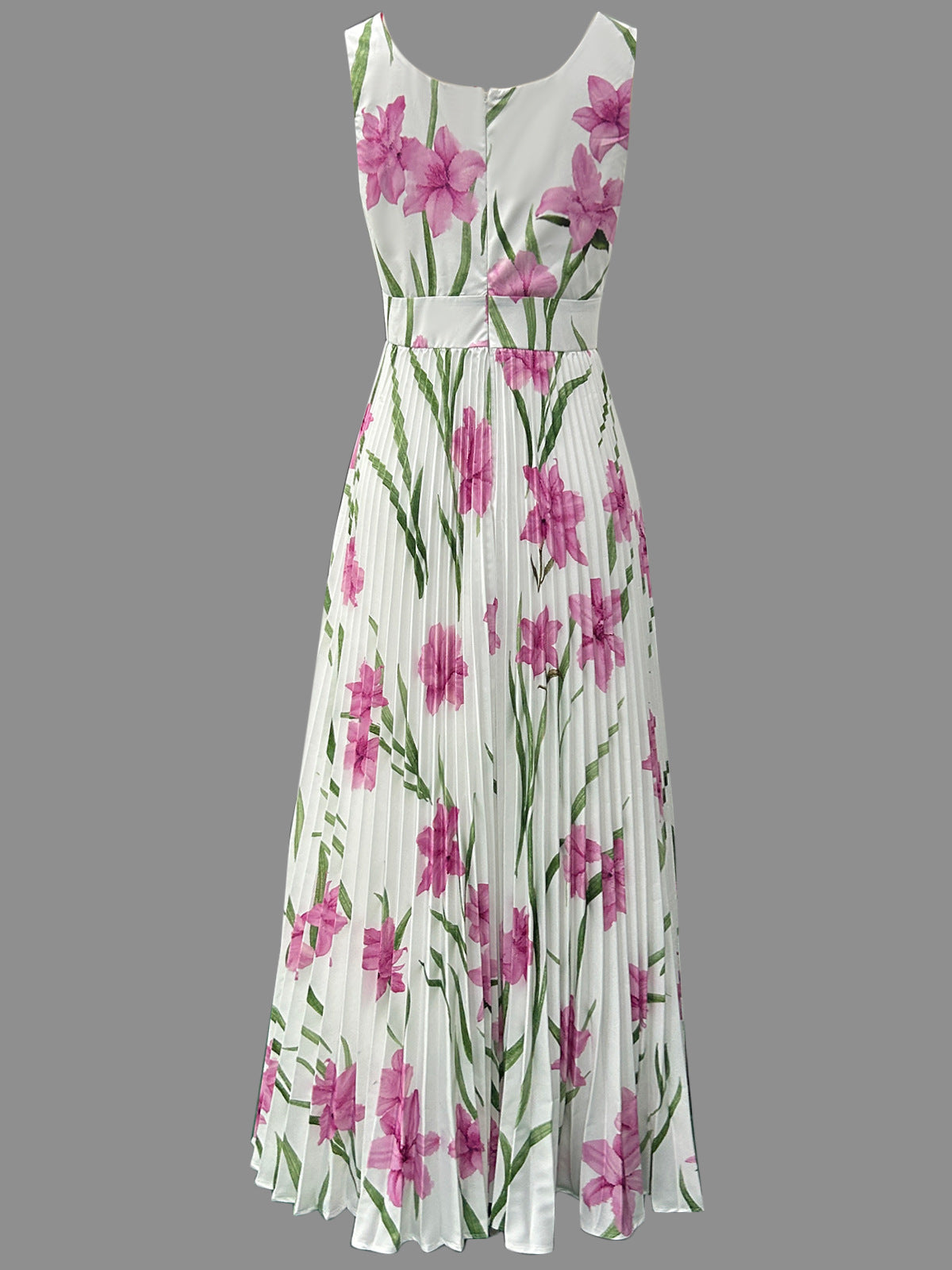 Women Printed Pleated Summer Strap Dress 4