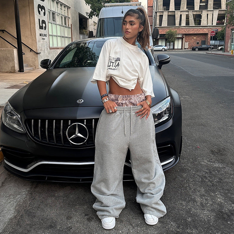 Fashion Print Fall Style Pactchwork Sports Casual Pants 3