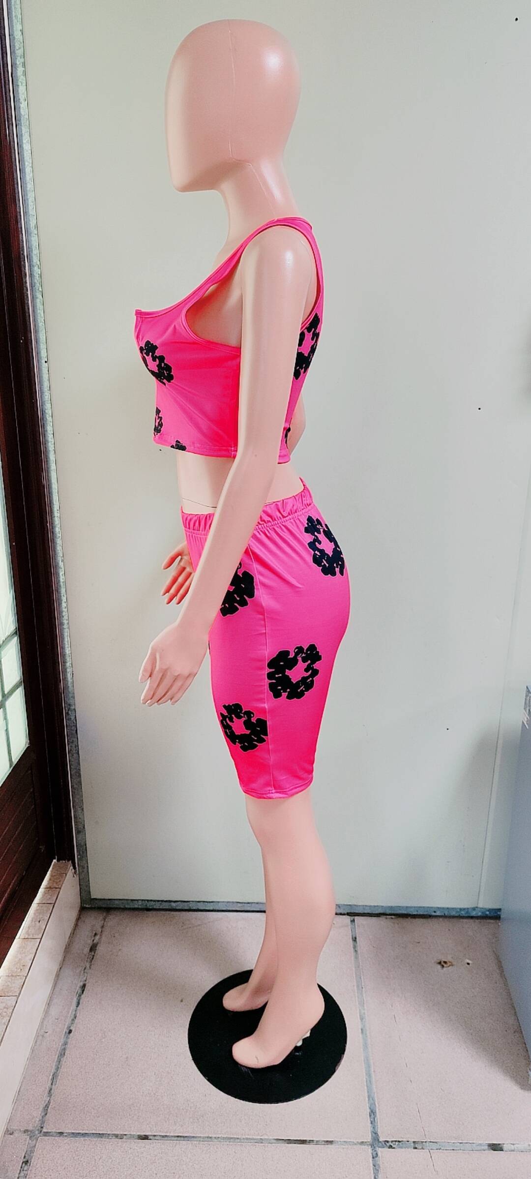 Stylish Casual Trendy Print Vest Shorts Two Piece Set 16