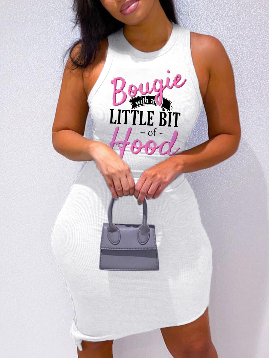 Slim Fit Ribbed print Sleeveless bodycon Dress 5