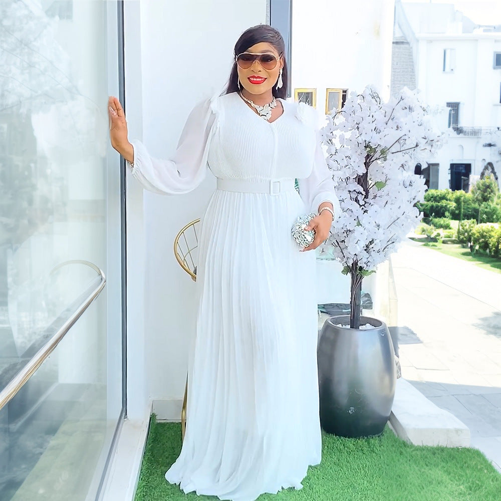 Plus Size Women Dubai Elegant Beaded African Dress