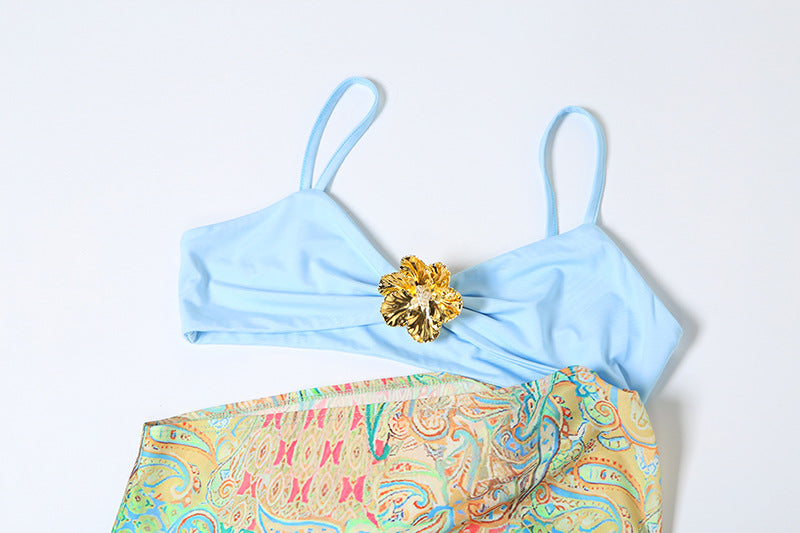 Spring Sexy Strap Patchwork Open Waist Print Contrast Color Low Back Long Dress 9