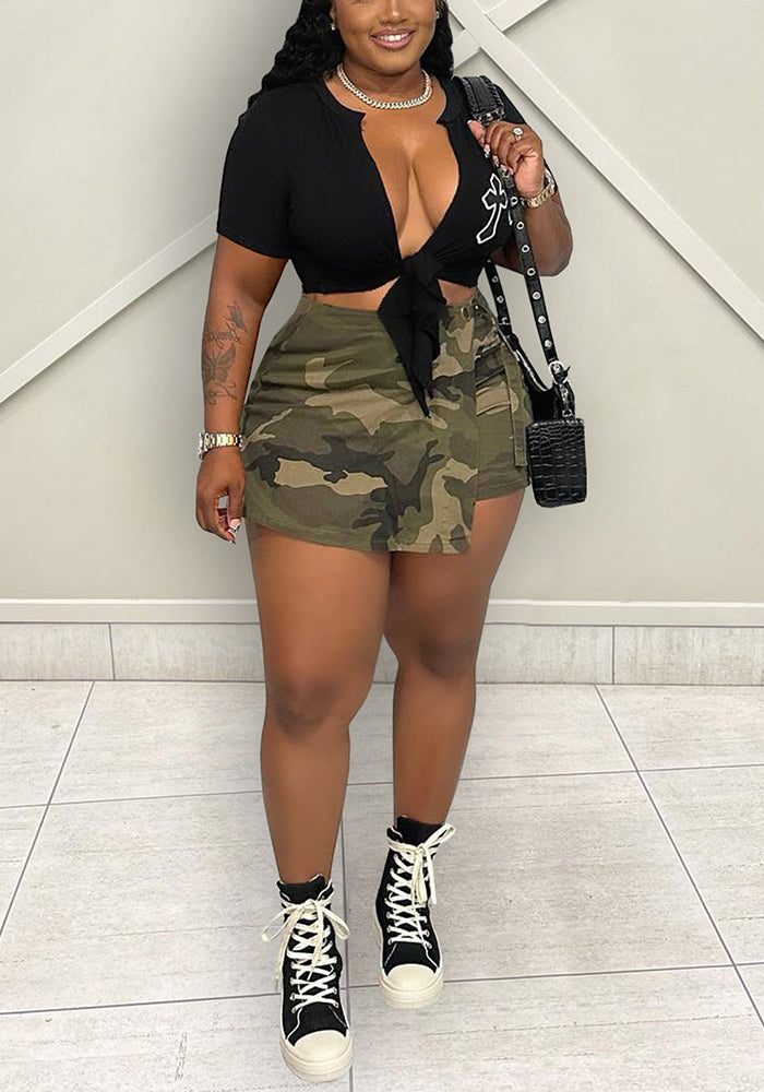 Women Summer Camouflage Skirt