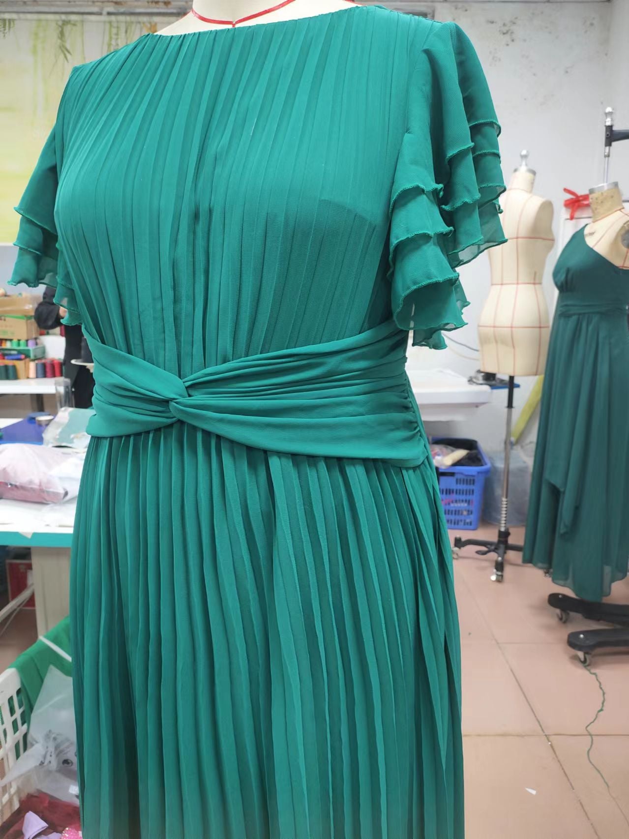 Women Solid Elegant Round Neck Maxi Dress 14