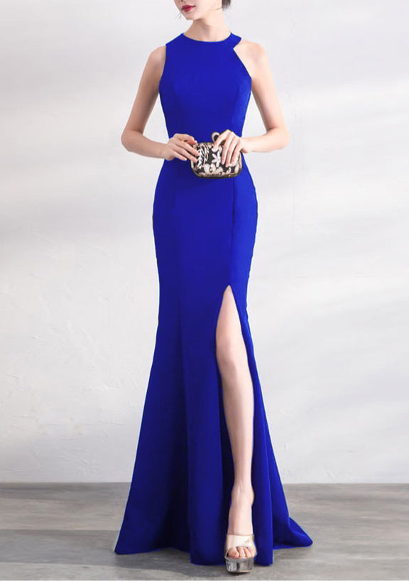Women Elegant Halter Neck Slim Formal Party Maxi Mermaid Evening Dress 7