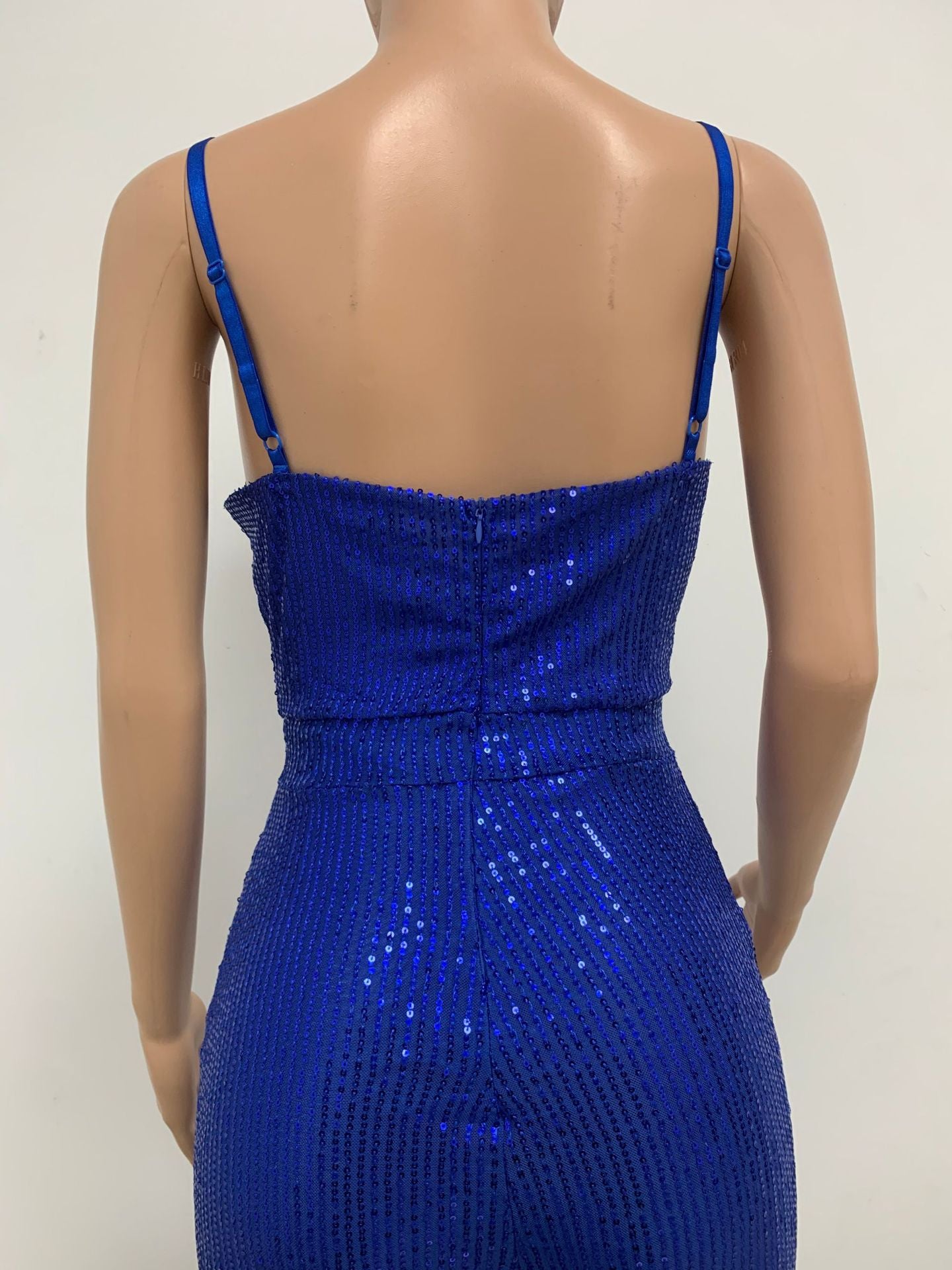 Deep V Neck Low Back Sleeveless Chic Sequined Straps Elegant Women's Party Jumpsuit 118