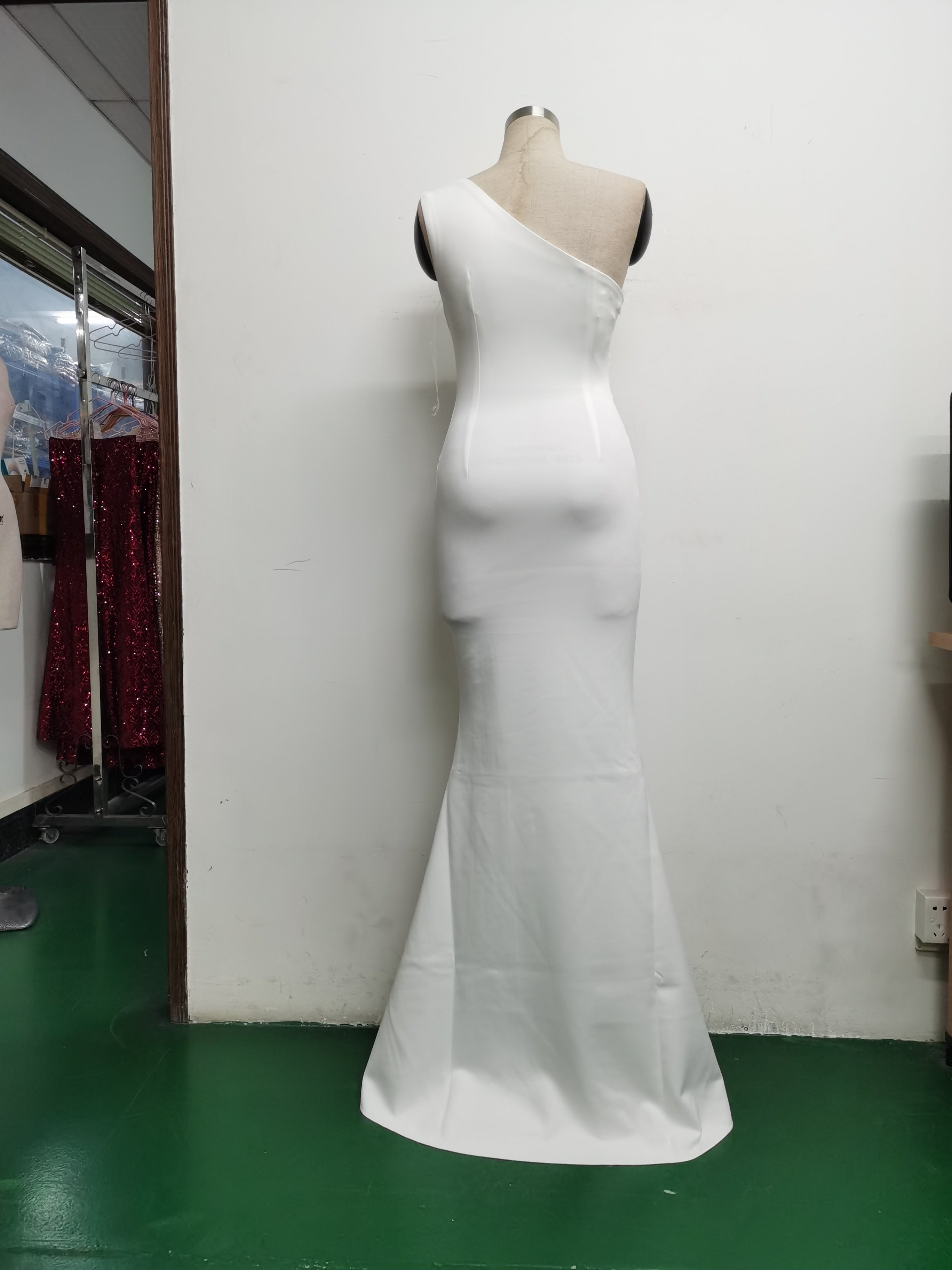 Summer formal beaded one shoulder mermaid evening dress 29