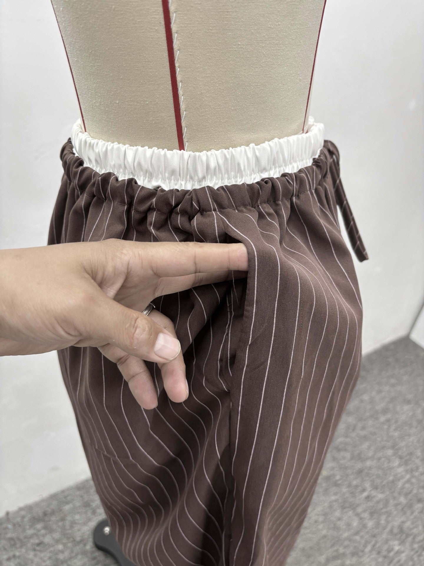 Plus Size High Waist Striped Shirt Trousers African Trendy Two Piece Set 8