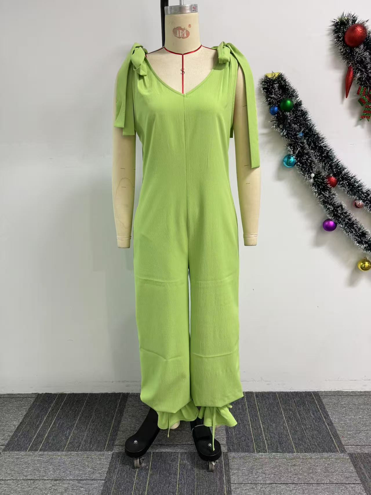 Casual Lace-Up strap Loose-Leg Jumpsuit 12