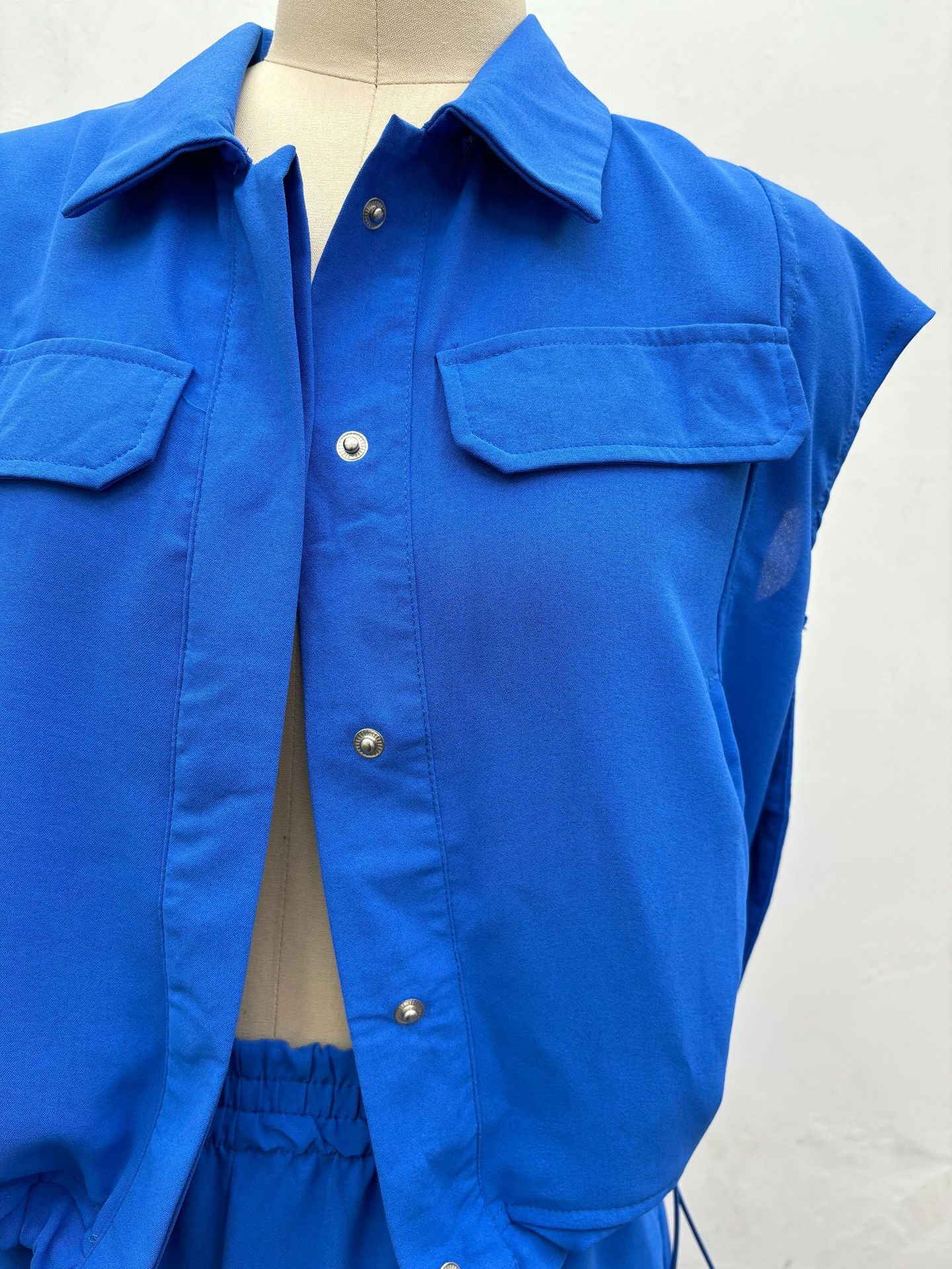 Summer Fashion Casual Women's Solid Color Shirt Shorts Two-Piece Suit 16