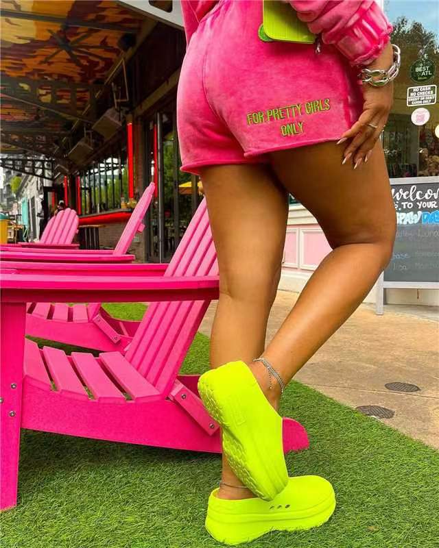 Women Letter Embroidery Long Sleeve Top and Shorts Two-Piece Set 6