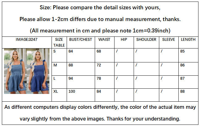 Spring Summer Chic Career Fashion Strap Denim Women's Dress 10