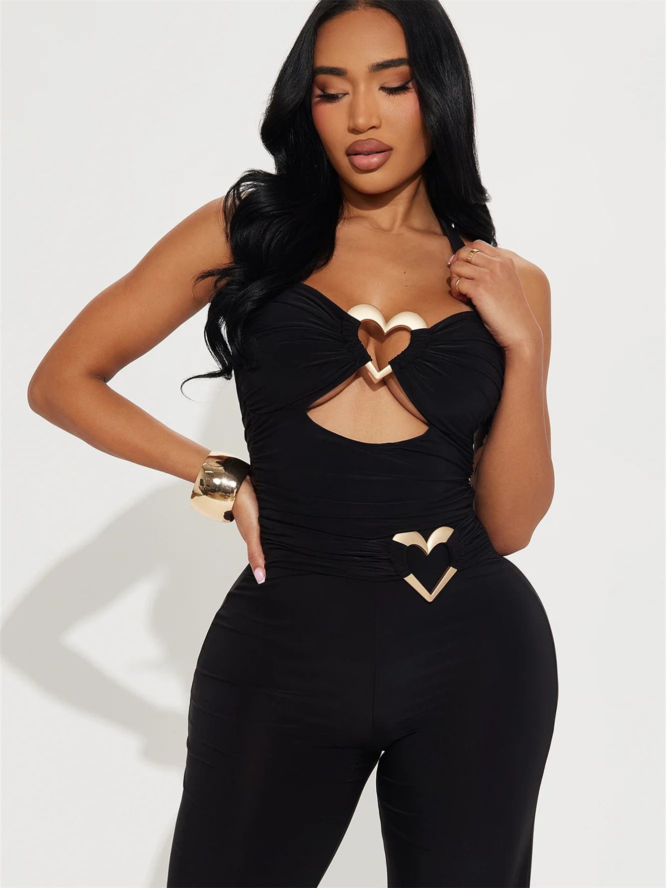 Women summer Halter Neck sleeveless Strapless sexy Jumpsuit 3