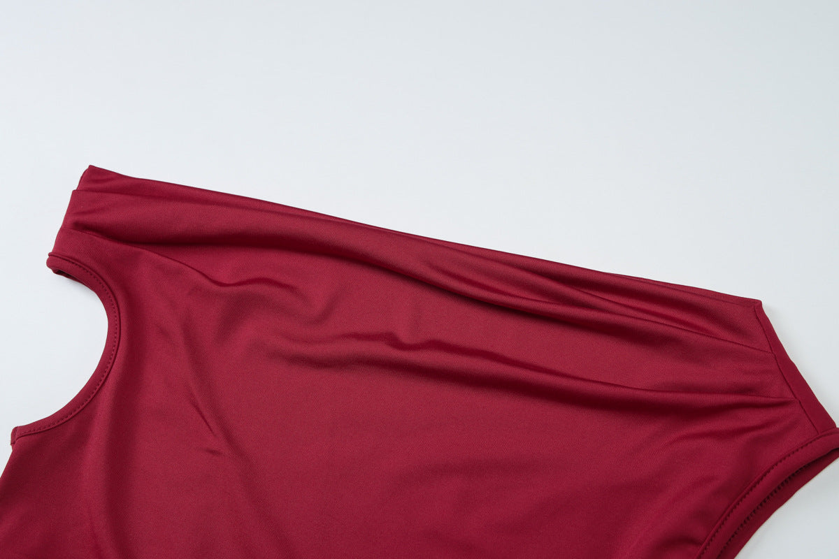 Women Summer Solid Slash Shoulder Sexy Cutout Lace Bodycon Dress 9