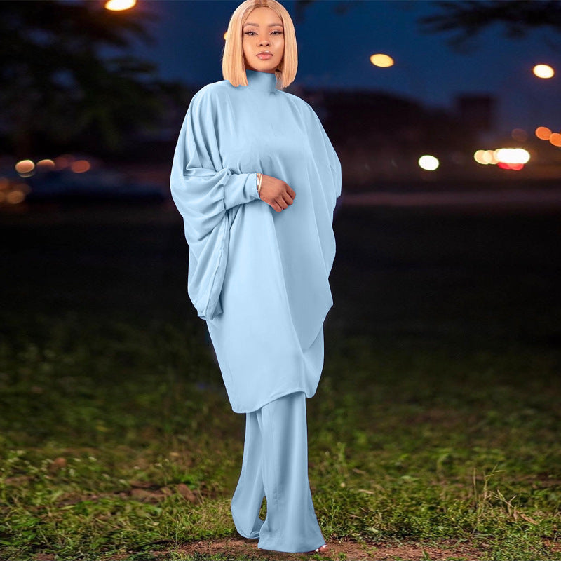 Autumn And Winter Chic Women's Suit Fashionable Baton Loose-Sleeved Shirt Straight-Leg Trousers Two-Piece Set 9