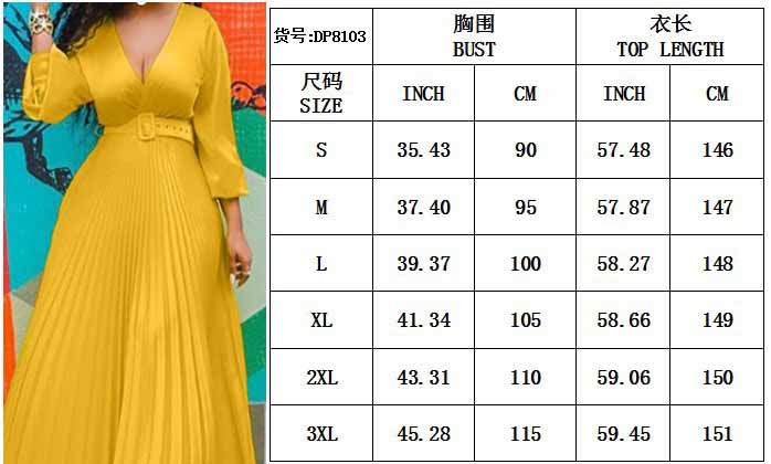 Women Autumn V-Neck Chiffon Long Sleeve Dress 15