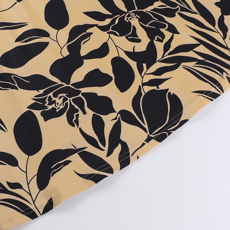 Women Printed Sexy Backless Strap Dress 16