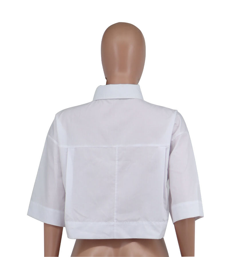 Spring Summer Fashion Casual Short Sleeve Women's Loose Shirt 11