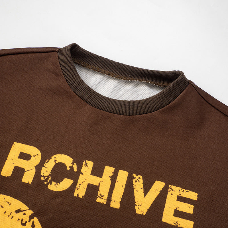 Loose fashion high street Casual Letter Print sports loose short sleeve crop Top 7