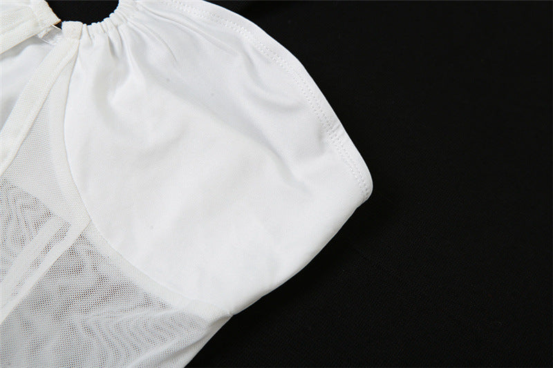 Women Off Shoulder Hollow Sexy See-Through Mesh Dress 23