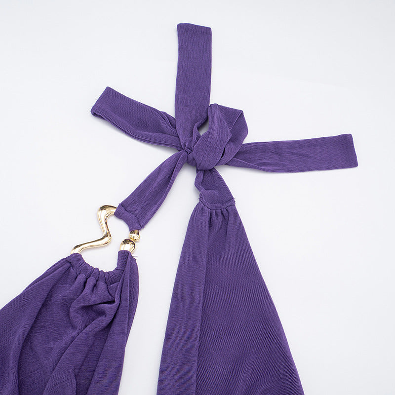 Women Fall Sexy Halter Neck Top and Capri Two-Piece Set 12