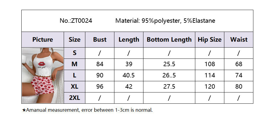 Summer Casual Pajamas Women's Sleeveless Camisole Shorts Set Home Wear 7