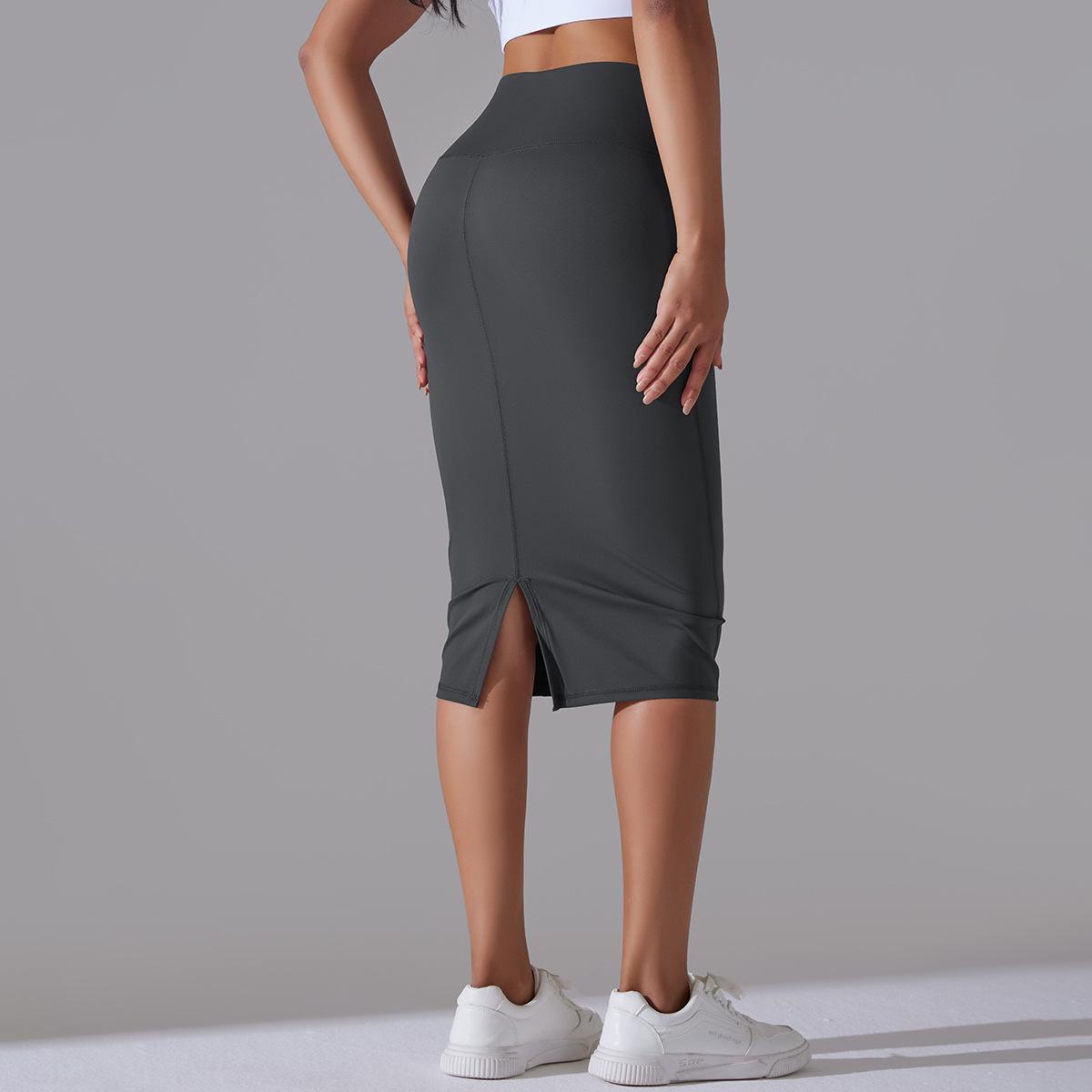 Women High Waist Stretch Slit Sports Skirt 67