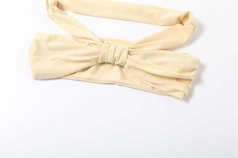 Autumn Women's Fashion Sexy Strapless Crop Top Sexy Chic Long Skirt Two-Piece Set 16