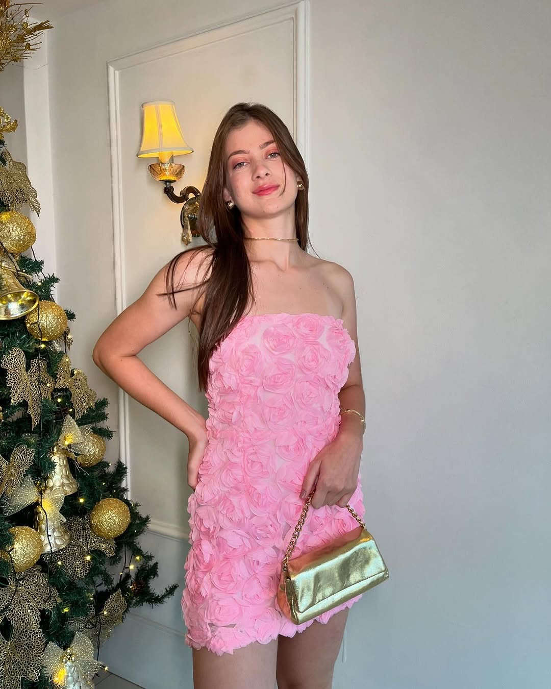 Women Sexy Floral Strapless Bodycon Dress 10