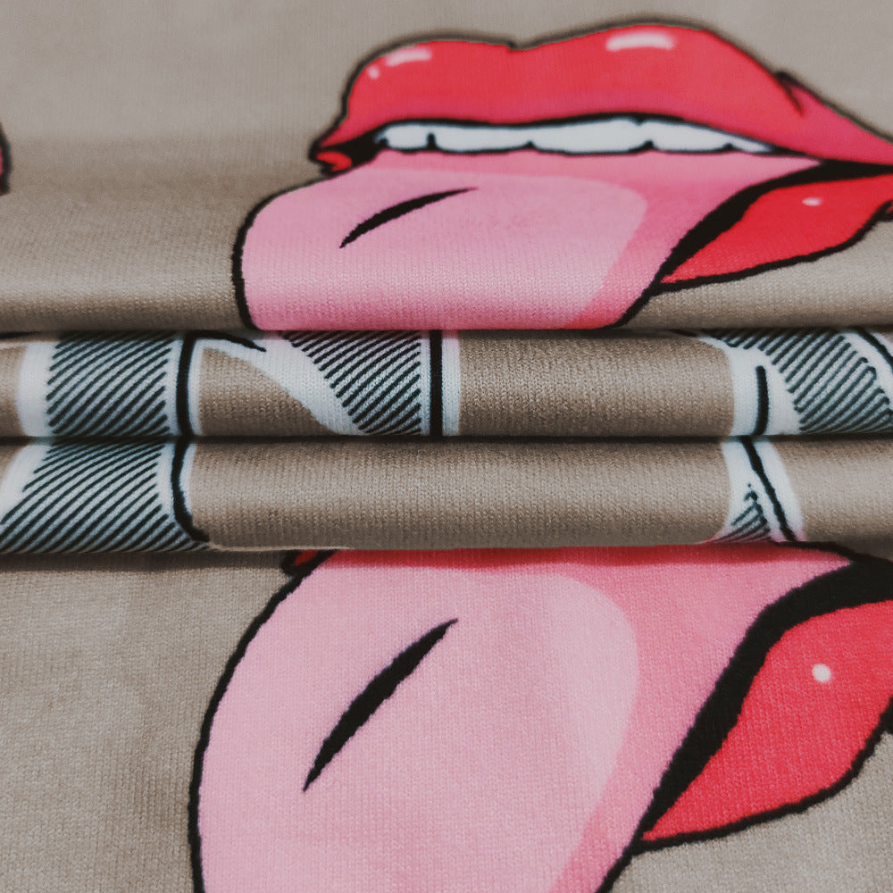 Summer Women's Tight Fitting Stretch Casual Print Shorts 42