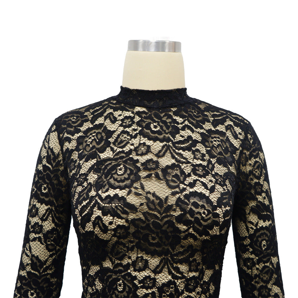 Women Sexy Lace Jumpsuit And Skirt Two-piece Set 20