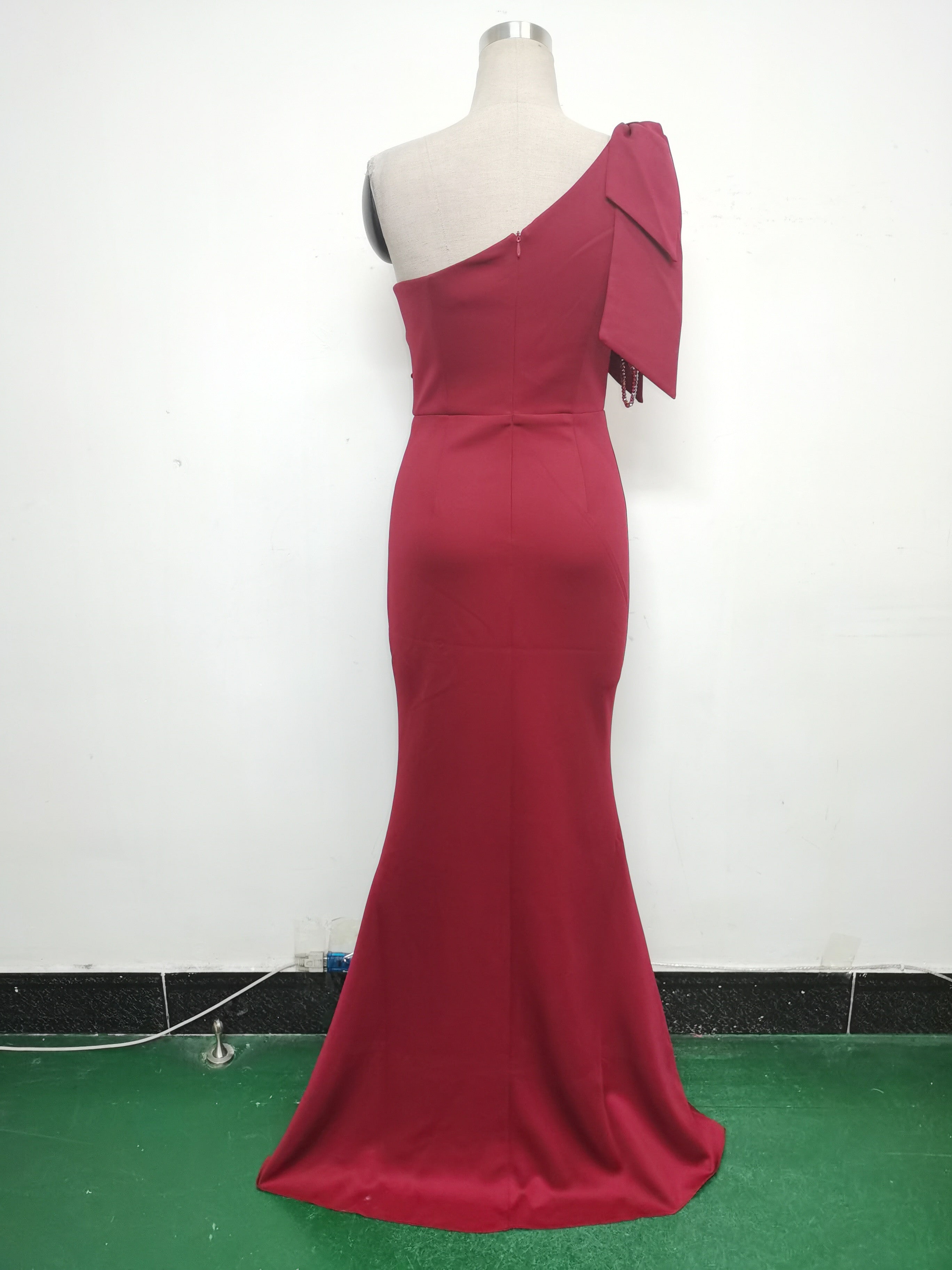 Beaded Lace Luxury Satin Evening Dress 21