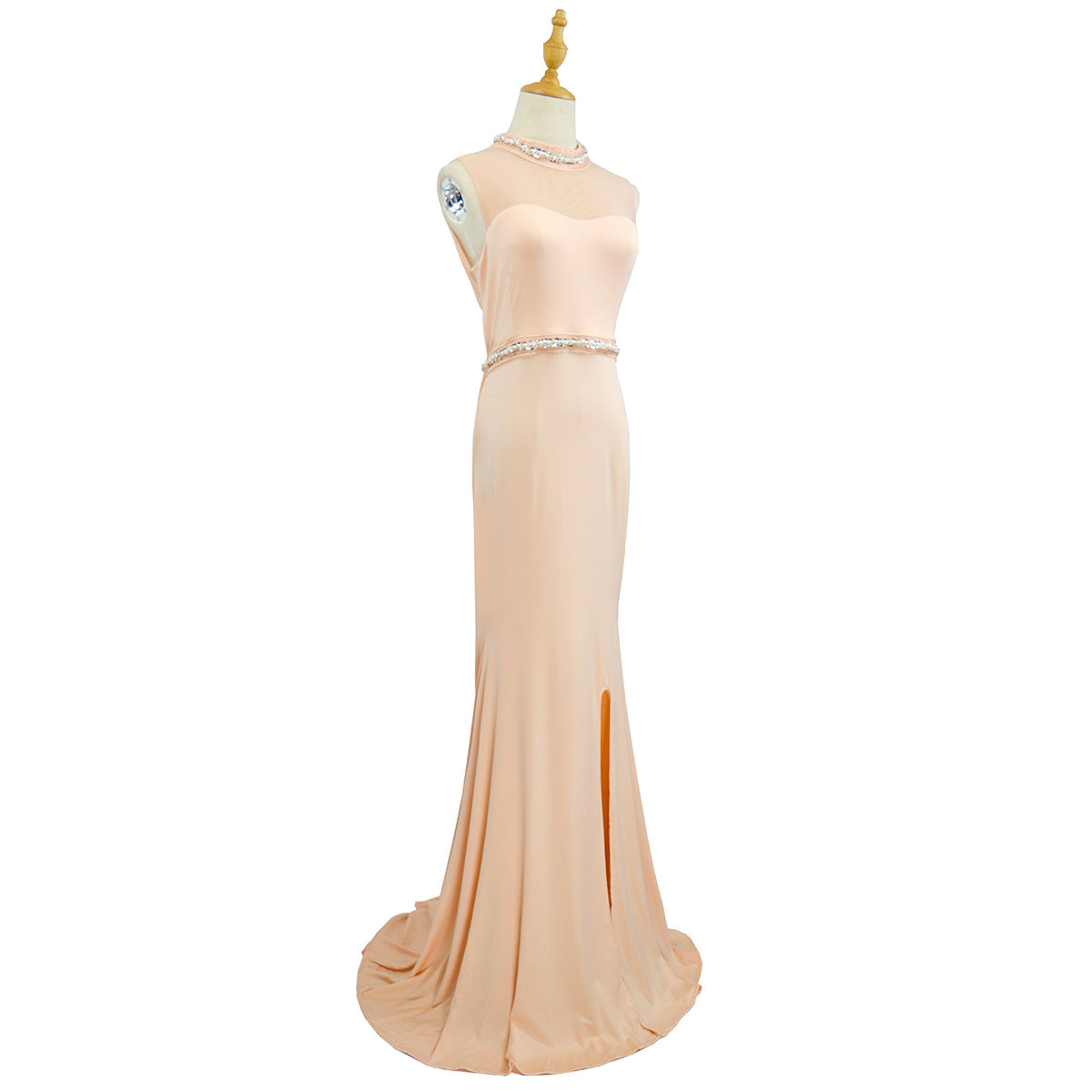 Women's Dress Patchwork Diamond Low Back Mearmaid Evening Dress Formal Party Long Gown 9